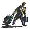 uomo che porta valige